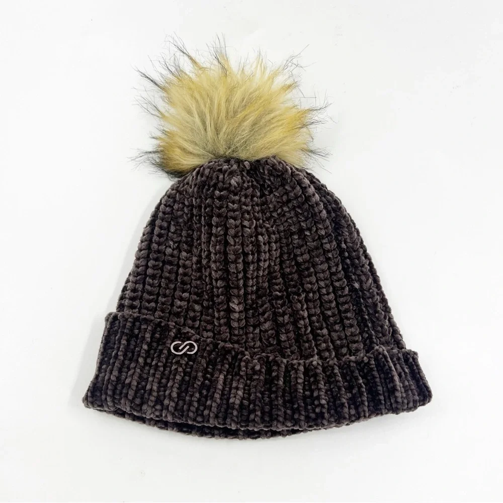 ✅ Calia Winter Beanie Hat with Faux‎ Fur Pom ONE SIZE